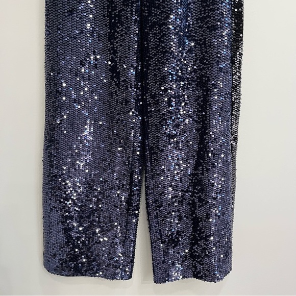 Urban Outfitters Light Before Dark Solene Wide-Leg Sequin Pants Blue Black Small - Picture 10 of 16